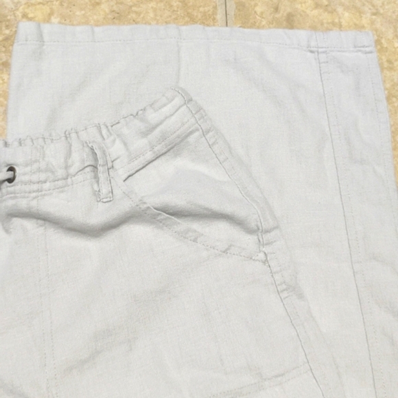 Just Living Light Gray8 Linen Wide Leg Drawstring Pants - Picture 6 of 16